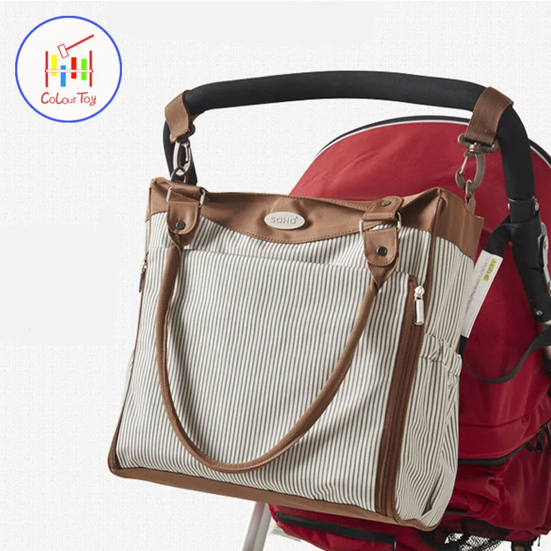 

Mambobaby High Level Colorful Mommy Diaper Bag Fashion Stripes Baby Nappy Bags Maternity Mommy Women Backpack/Handbag/Messenger