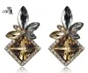 Joyería YaYi nueva de vidrio marrón gris de diamantes de imitación de cristal cuelgan pendiente de las mujeres de la moda de plata antigua Color gema pendientes 1171 ► Foto 2/5