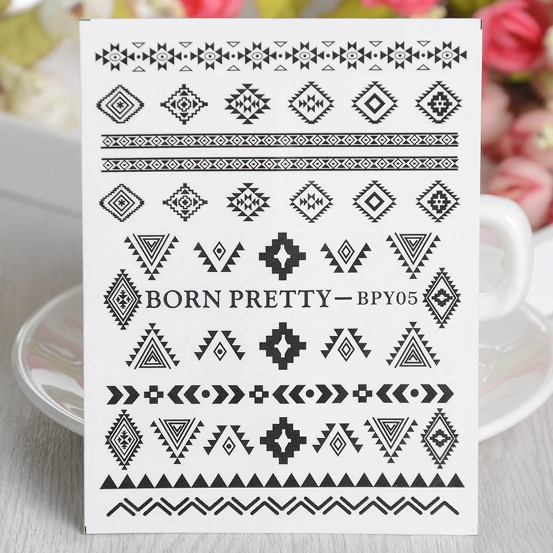 2 узора/лист BORN PRETTY Shinging форма ногтей воды переводные наклейки BPY05|stickers head|sticker