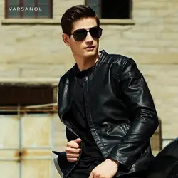 Varsanol бренд для мужчин из искусственной кожи курточка бомбер ветровка пальто для будущих мам одноцветное воротник стойка мужской с длинным