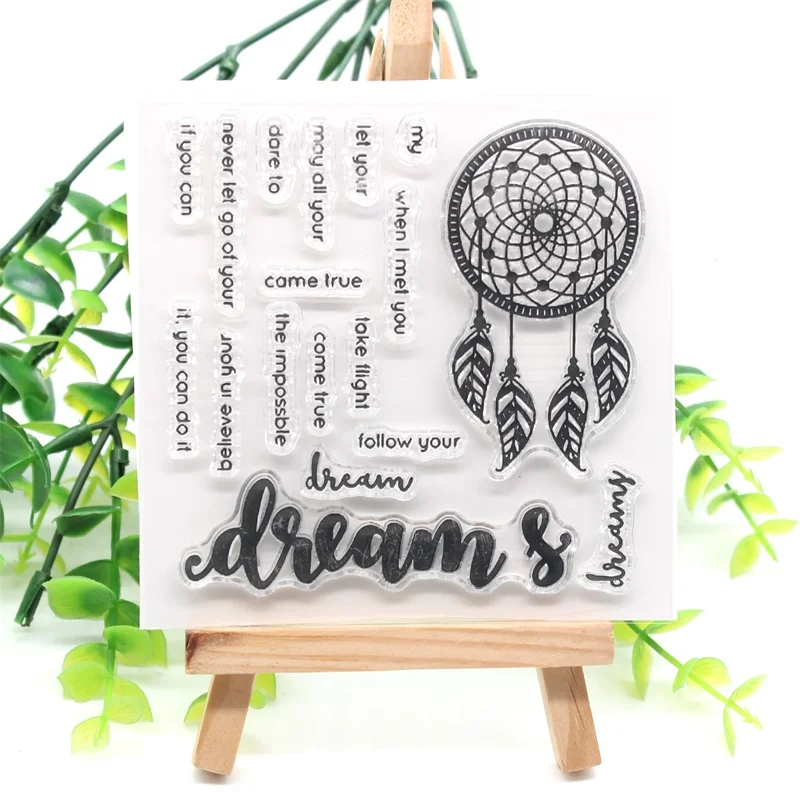 

KSCRAFT Dream catcher Transparent Clear Silicone Stamps for DIY Scrapbooking/Card Making/Kids Crafts Fun Decoration Supplies