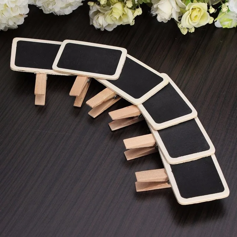 5 pcs Mini Label Wood Clips On Blackboard Tag Sign Chalkboard Crafts