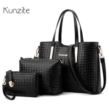 Kunzite Compuesto de Marca de Lujo de Las Mujeres de Hombro de Las Señoras Bolsos de Embragues Femme Sac A Principal bolsas Conjunto 3 de Alta Calidad De marca