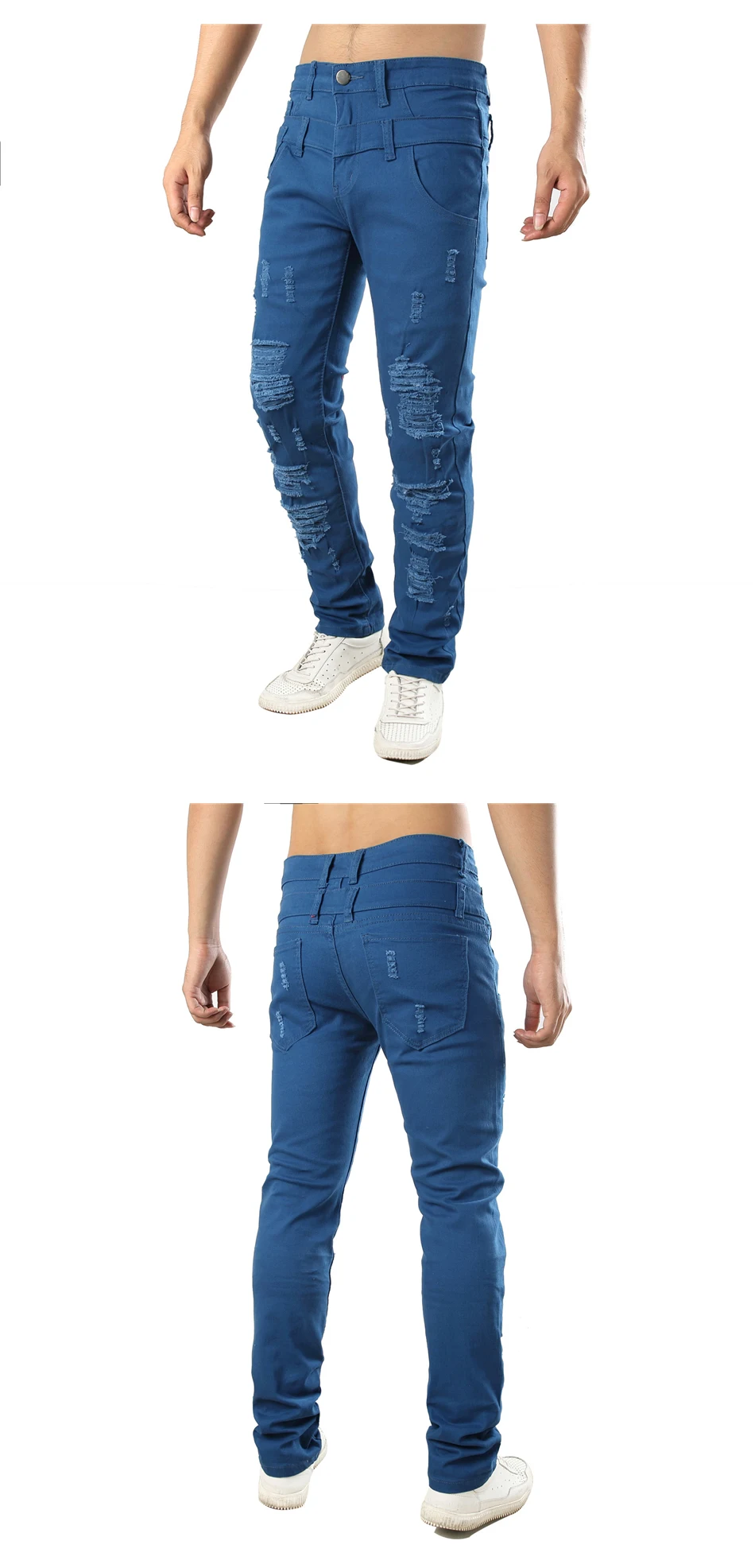 QAUNBO для мужчин's стрейчевый облегающий джинсы для женщин модные Плиссированные Лоскутная рваные байкерские джинсы мотоцикл эластичные
