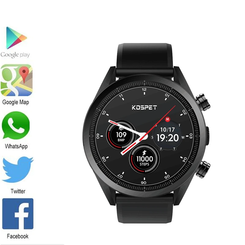 

Kospet Hope Android7.1.1 3GB+32GB Dual 4G 1.39" AMOLED WIFI/GPS/GLONASS 8.0MP IP67 Waterproof MT6739 Smart Watch Phone pk LEM X