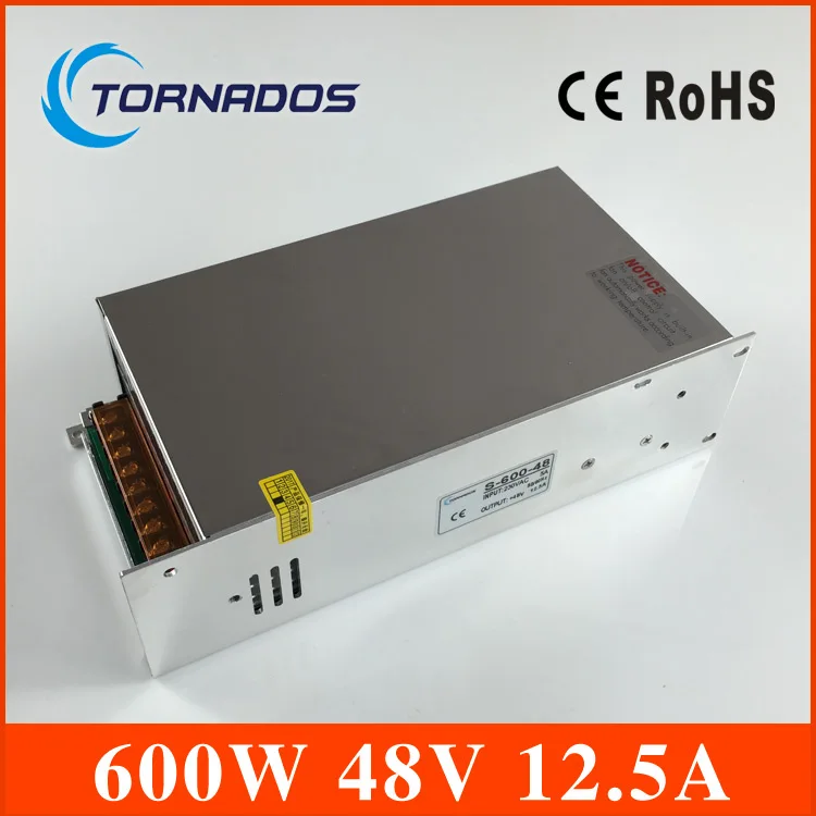 Светодиодный источник питания 600 Вт 48 В 12.5A ac dc преобразователь вход 110 или 220 S 600w в