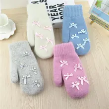 Осенне-зимние женские утепленные теплые вязаные перчатки из кроличьей шерсти вязаные перчатки для стрельбы из лука зимние теплые варежки