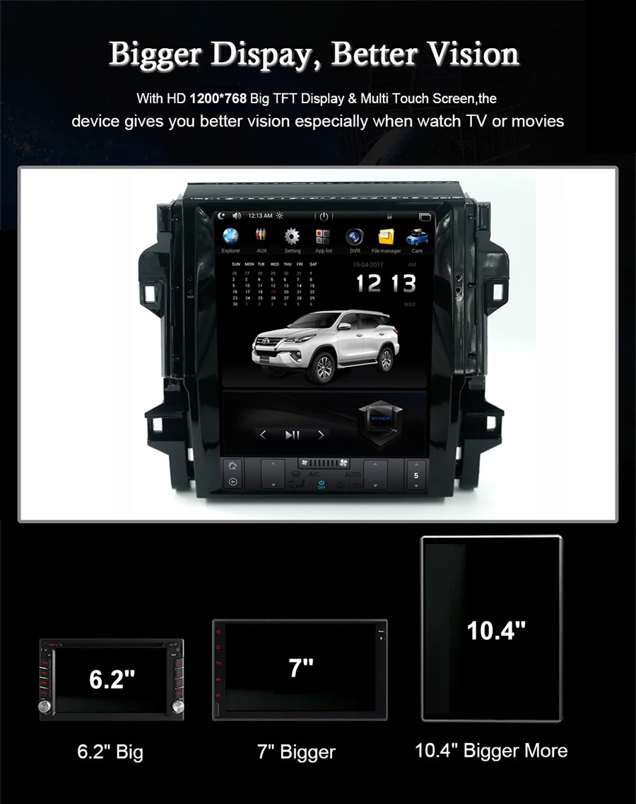 Asvegen автомобильный стерео радио для Toyota Fortuner вертикальный 12,1 ''Android 7,1 четырехъядерный мультимедийный плеер gps навигация