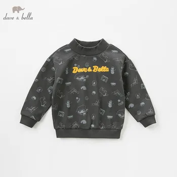 

DBK8327 dave bella 5Y-13Y kids boys fashion pullover children long sleeve t shirts baby boutique handsome tops