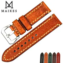 MAIKES Good quality watch strap 20 22 24 26mm watch accessories Italian leather watchbands watch bracelet for Panerai watch band maikes fashion pink watch band women watch accessories real cow leather watch strap bracelet watchbands for dw ck seiko citizen