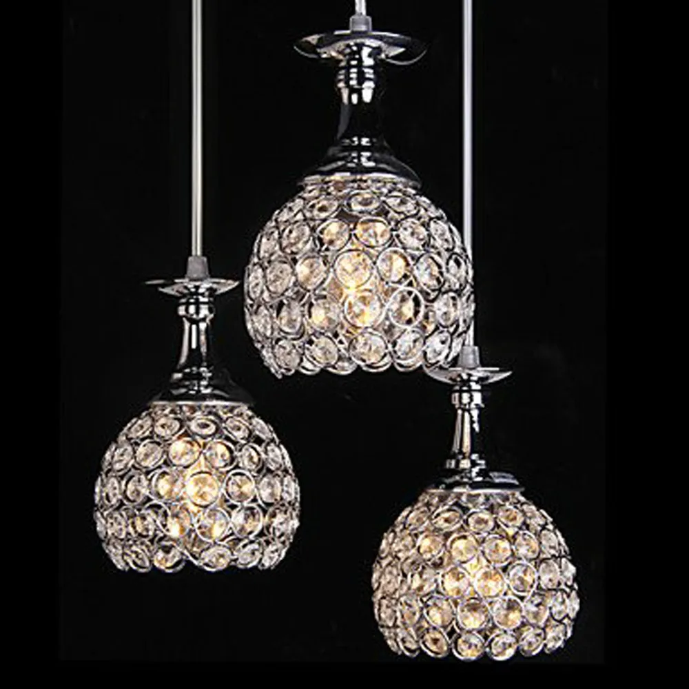 MAMEI Free Shipping 3 Lights Modern Crystal Chandelier Pendant Lighting for Kitchen Island Dining Room