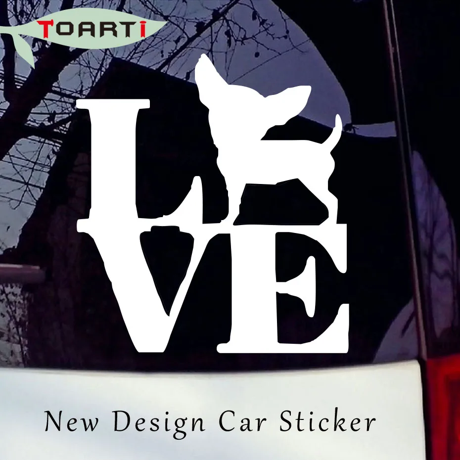 

Chihuahua Love Funny Car Sticker Truck Bumper Laptop Dog Window Vinyl Decal Funny And Cut Letters Waterproof Auto Decals Styling
