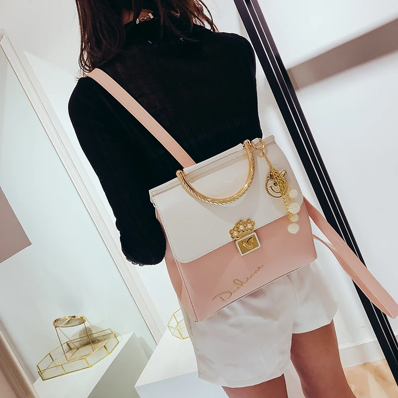 Moda mujeres Mochila de cuero de la PU de alta calidad mochilas para adolescentes chicas mujer la escuela Mochila Moda mujeres Mochila de cuero de la PU de alta calidad mochilas para adolescentes chicas mujer la escuela Mochila