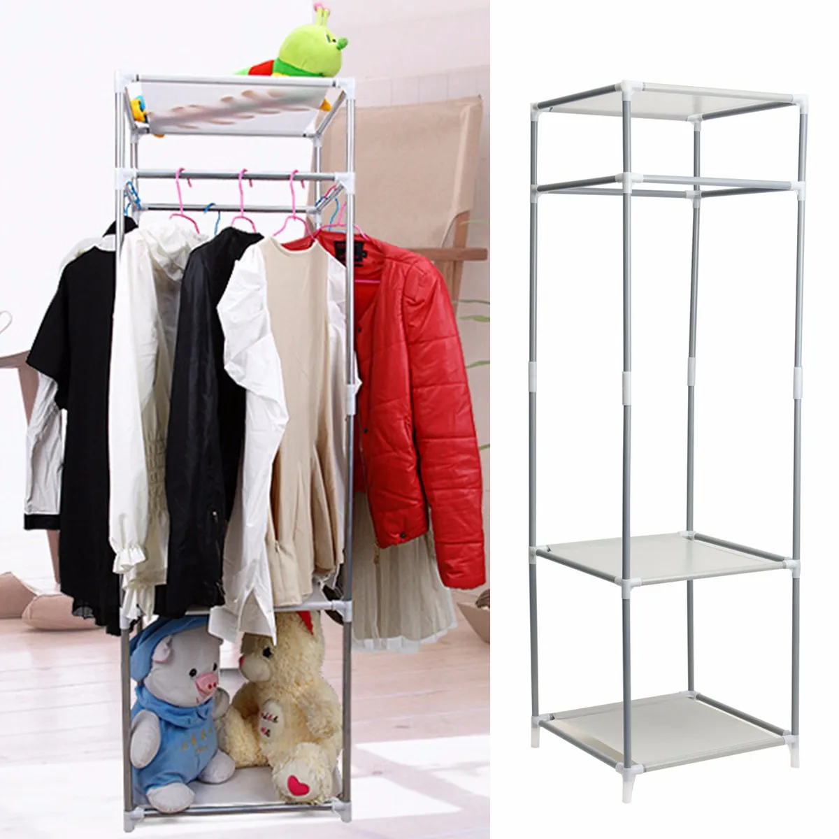 Design Diy Clothes Storage multifunctional oat metal closet storage organizers wardrobe clothes rack hanger home diy sundies shelves in wardrobes from furniture