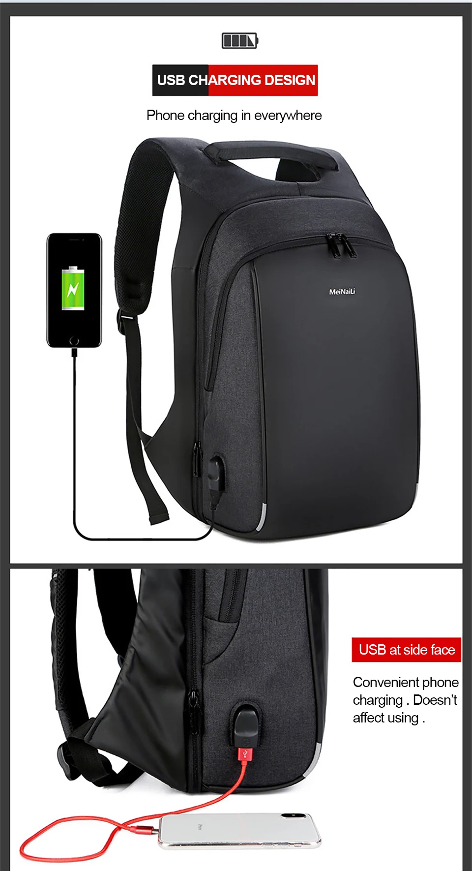 17 inch Laptop 15.6 Men Backpack Male Business Backpacks Anti Theft Student Mochila Bags Waterproof Travel USB Charging Bagpack (2)