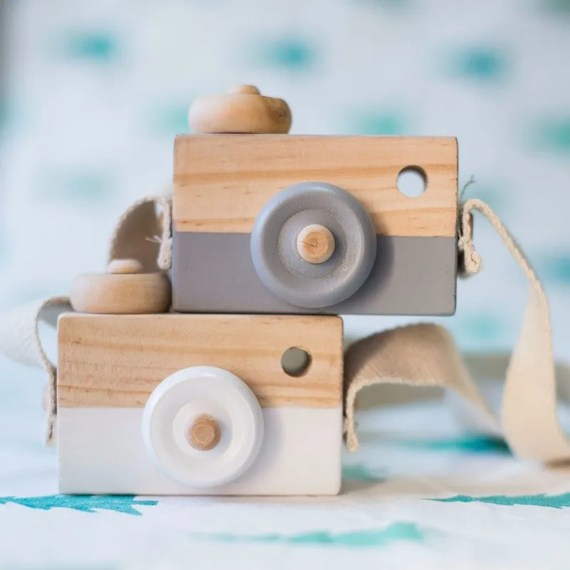 Милые деревянные Камера игрушки для ребенка Детская комната Декор интерьера статьи Nordic Европейский Стиль Костюмы аксессуар для ребенка