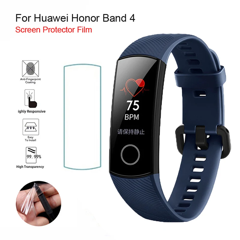 Силиконовый ремешок для Honor Band 4 standard Edition, двойной цветной спортивный браслет, браслет для huawei Honor Band 4 5, аксессуары для ремня - Цвет: 6 x Soft TPU Film