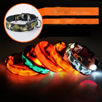 

Flashing Dog Collar Camouflage Safety LED Light Up Pet Puppy Collars Wholesale