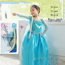 Платье Эльзы на заказ; платье для костюмированной вечеринки; костюм Эльзы; Congelados fantasia Vestido Roupas infantil meninas disfraz princesa