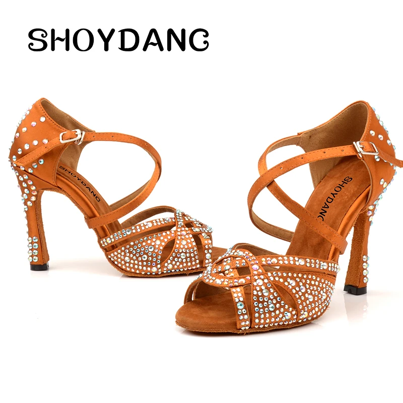 Bronze rhinestone shoes Clearance