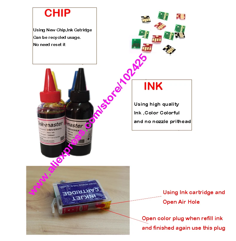 Cartucho de Tinta Recarregável para Epson Einkshop Vazio Workforce Wf-2750dwf wf 2760dwf 2750 Wf-2010 2010 w 2510wf 2520nf T1621 T1631 6 High Quality Computador e Escritório