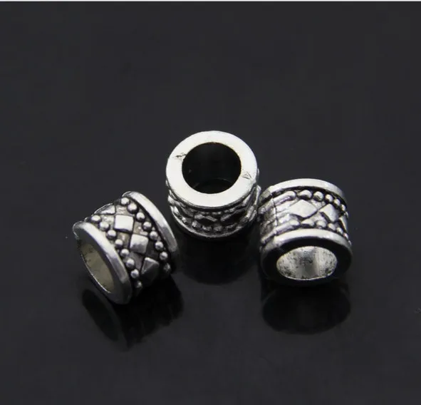 

Free Shipping 30pcs/lot Jewelry components Anique Silver bronze little letter alloy Pattern beads Big Hole Beads 7x9x6mm