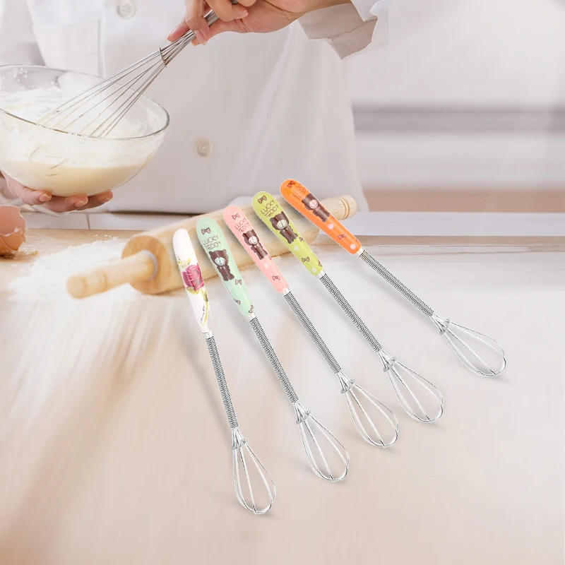 Stainless Steel Hand Egg Beater Manual Egg Stirring Whisk Rotary Hand