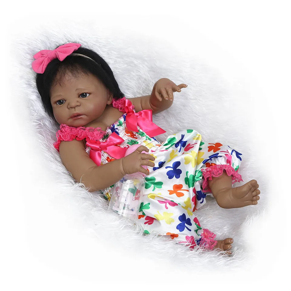 black reborn silicone baby girl