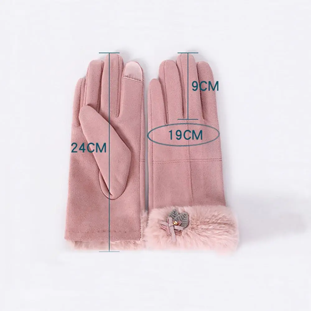 1 пара зимние женские теплые милые перчатки двойные толстые плюшевые Наручные сенсорный экран для женщин перчатки для вождения милые велосипедные Зимние перчатки для женщин