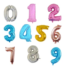 4" с днем рождения цифры воздушные шары День рождения украшения Детские воздушные шары розовый синий globos день рождения баллон гелия