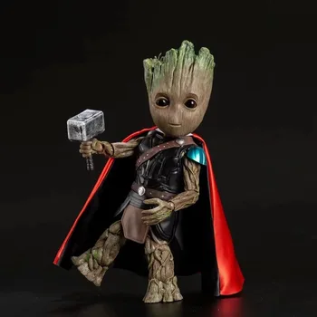 

Avengers Infinity War Tree Man Cosplay Thor with Hammer Mjolnir PVC Action Figure Collectible Model Anime Figure Toys Doll 26cm