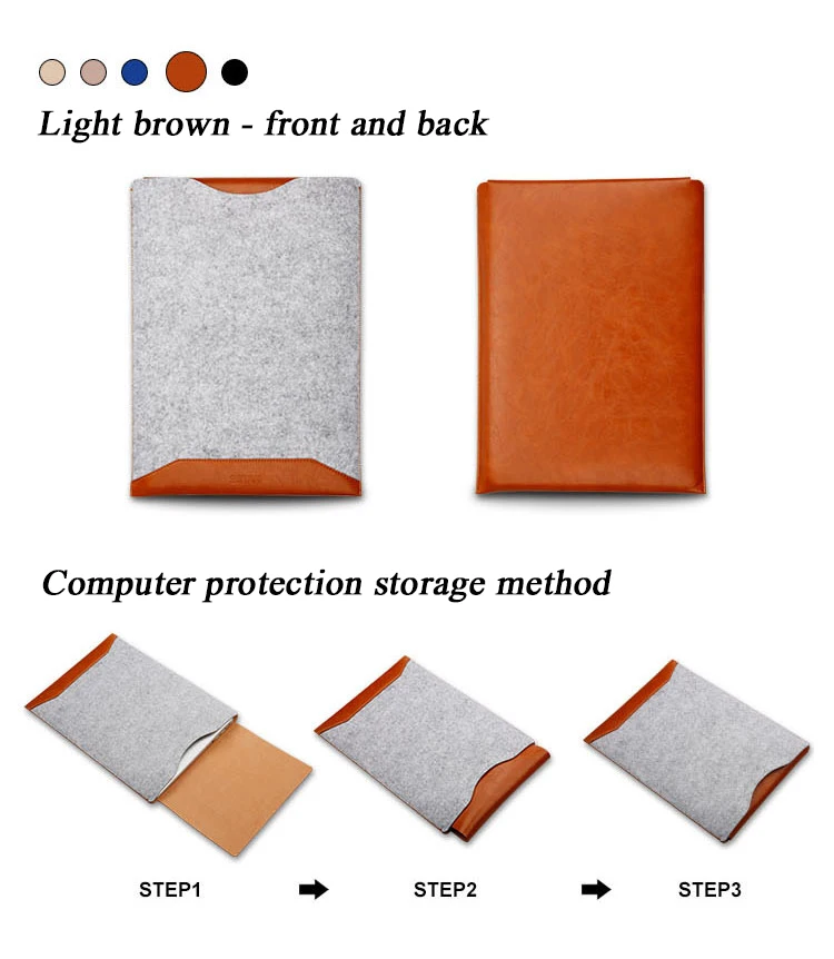 Mouse Pad Sleeve Pouch Laptop Bag For Xiaomi Macbook Air 11.6 13 Retina Pro 12 15 15.6 Case Wool Felt Waterproof Notebook Cover