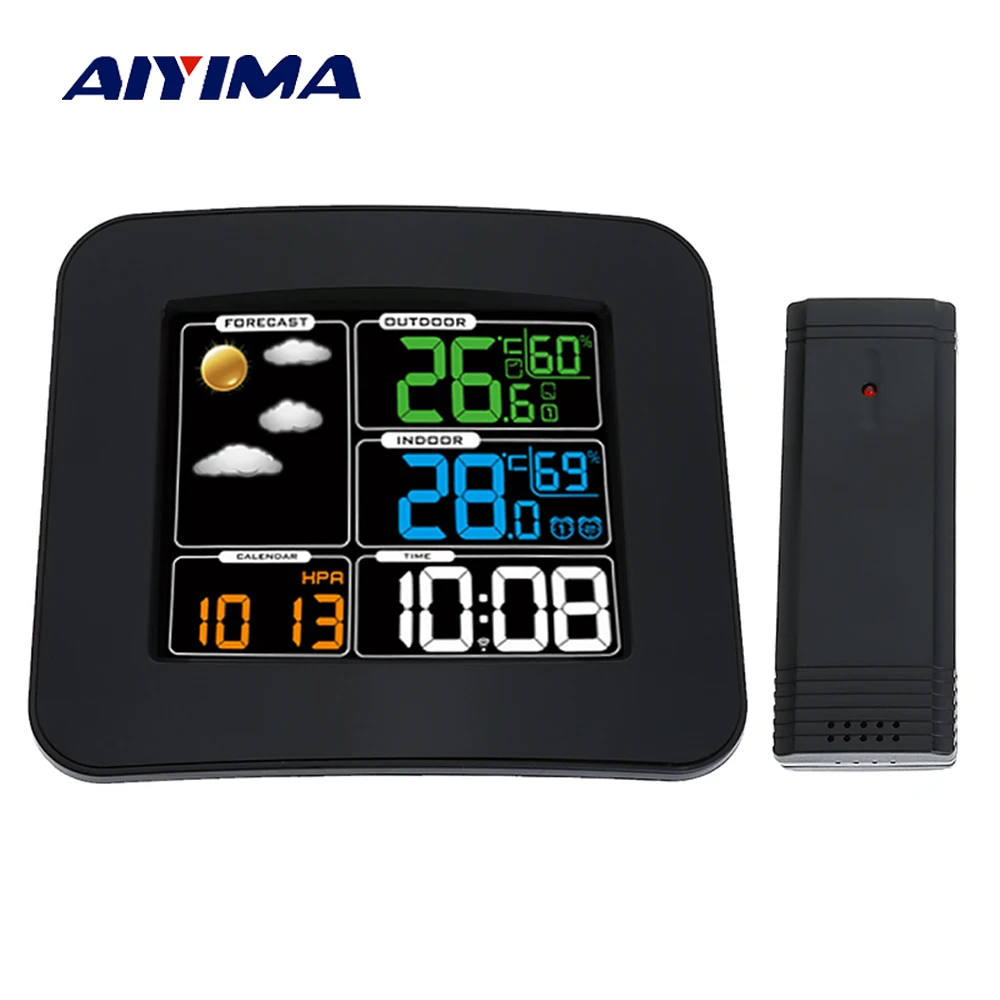 AIYIMA Wireless Sensor Weather Station Barometer Clock Forecast Indoor