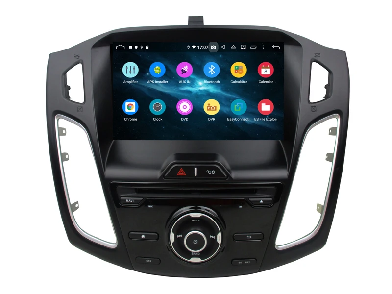 Discount 9" one din car dvd gps navigation for ford focus 2012 2013 2014 with android 9.0 system octa core 4G RAM 64G ROM built in wifi 7