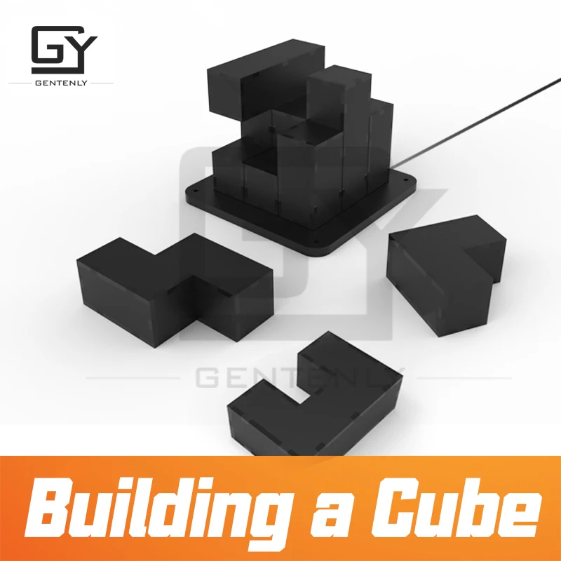 

3D Blocks puzzle escape room game prop playing blocks piece together a cube to unlock room escape prop from GENTENLY props store