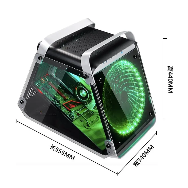 Water-Cooled Desktop Mainframe Color : White, Style : C Game Esports Server Chassis RGB Lighting Full-Sided