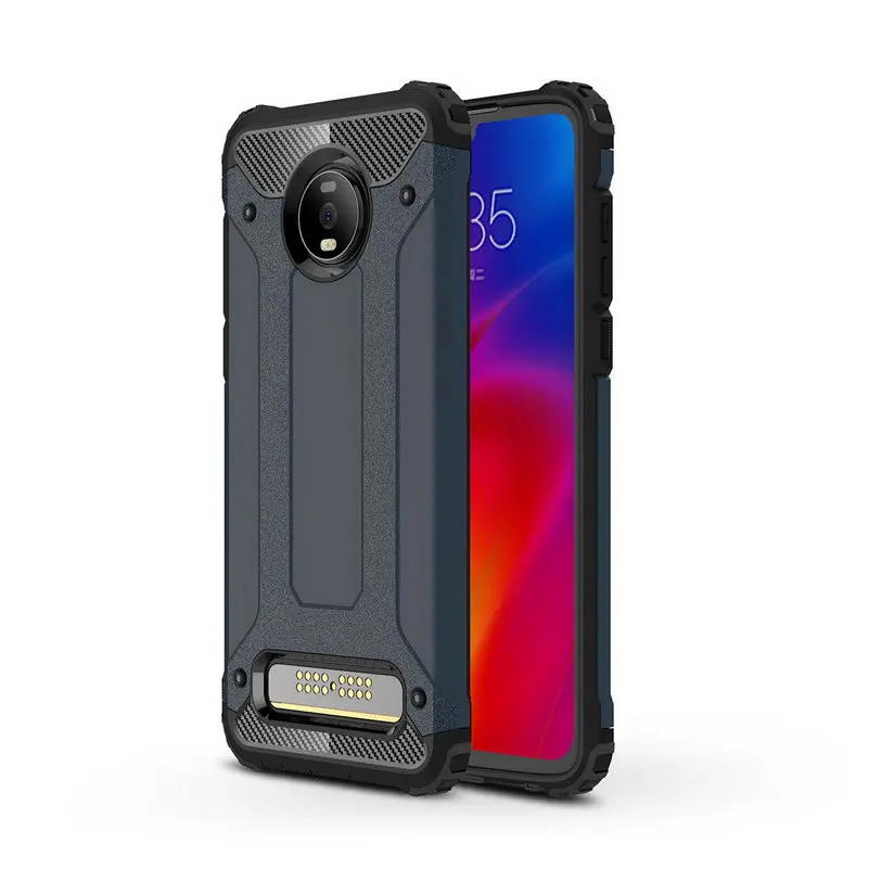 Противоударные чехлы для Motorola Moto Z4 Play двухслойный Гибридный армированный