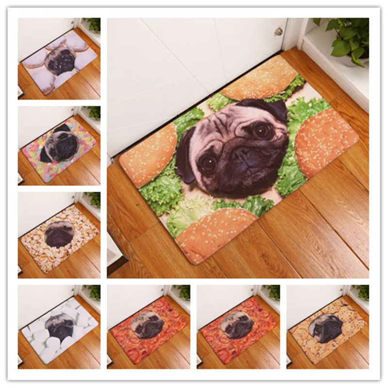 2017 New Eat Dog Swan Print Carpets Non slip Kitchen Rugs for Home