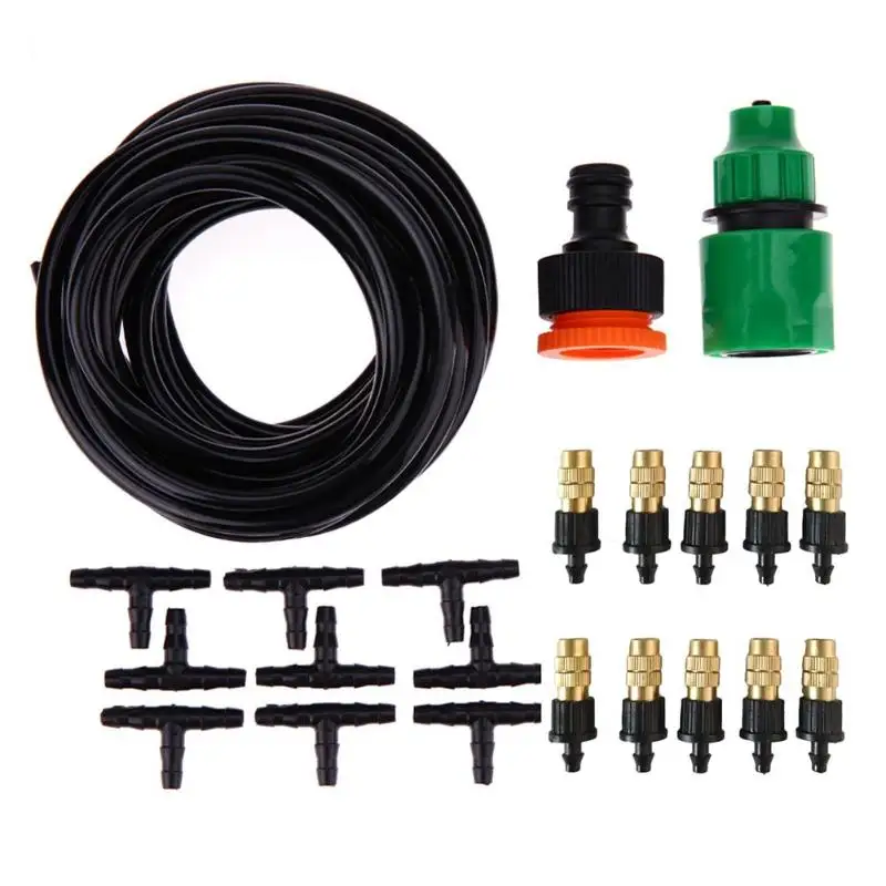 

New Water Misting Cooling System Mist Sprinkler Nozzle Outdoor Garden Patio Greenhouse Plants Spray Hose Watering Kit