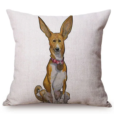 Pet Dog Animals Funny Style Cushion Cover Dachshund Schnauzer Dog Children Like Cotton Linen Sofa Decorative Throw Pillow Case M110-5