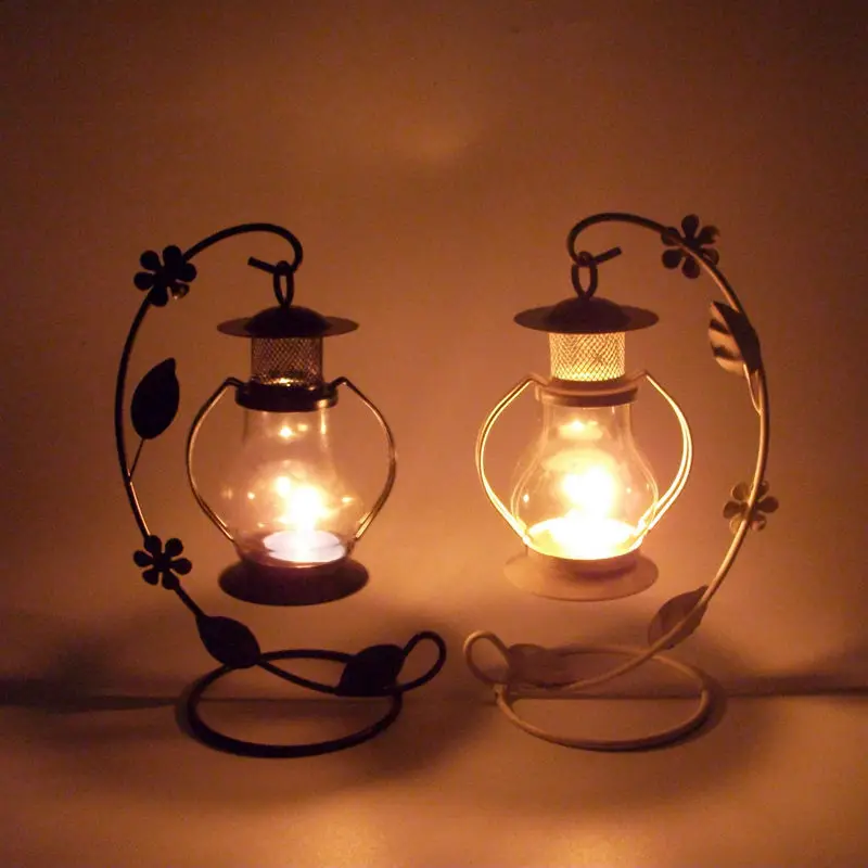 

Iron glass mousse romantic props new classic lamp accessories rustic small home lantern