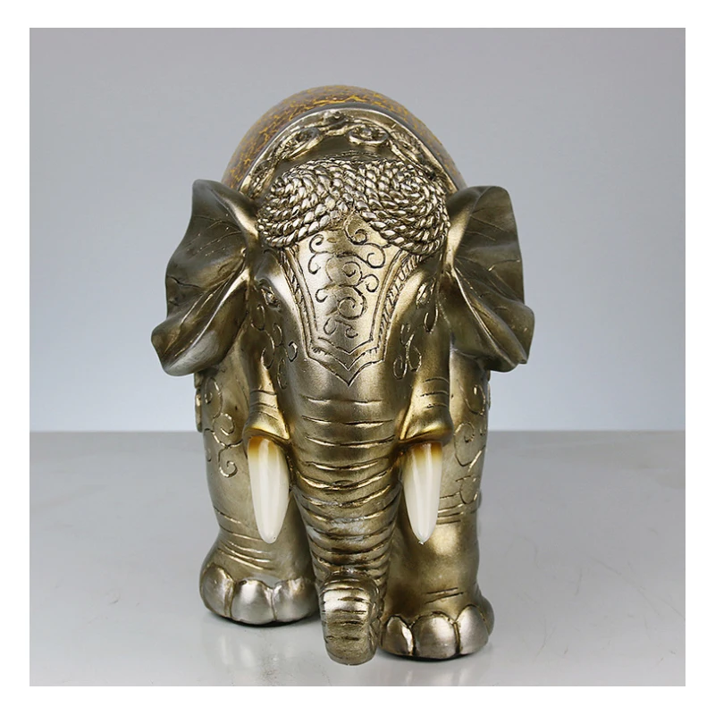 GUIBOBO 2019 New Elephant Statue Resin Home Decoration Handmade Sculpture Animal Crafts Ornaments NO0196151117