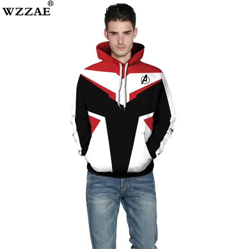 Avengers Endgame Cosplay Quantum Realm Costumes Sweatshirt Hoodie Jacket Captain Marvel Tech Hooded Superhero America Pullover