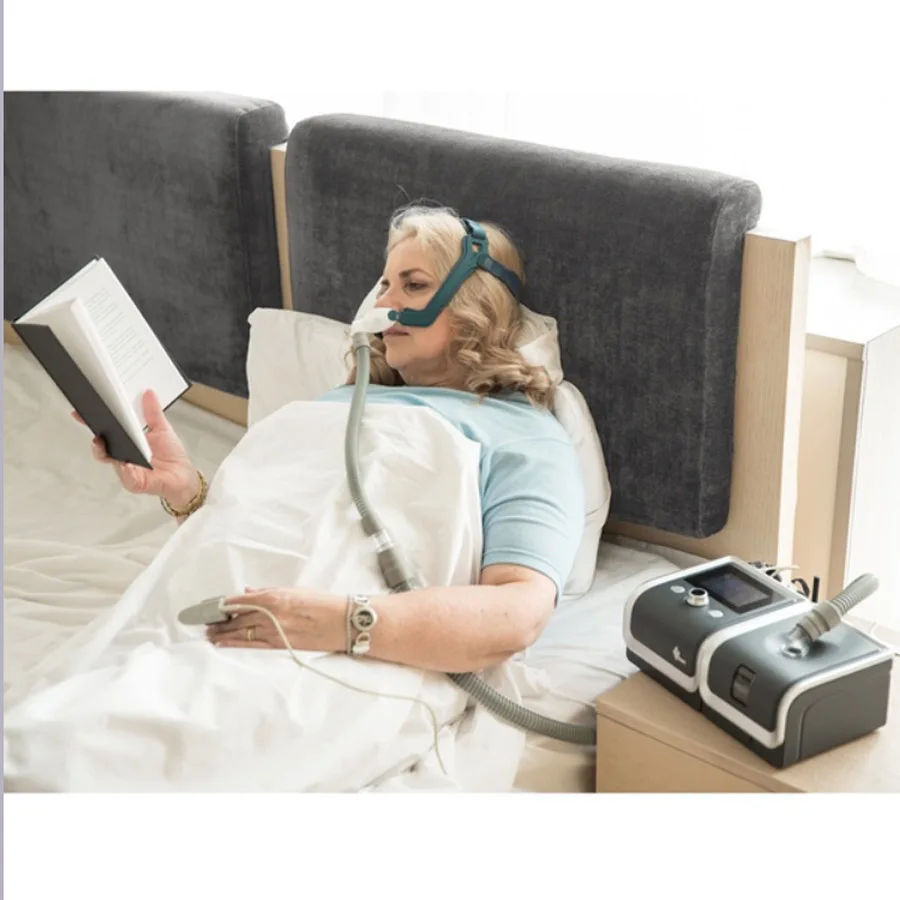  BMC CPAP Snoring Machine Portable Breathing Device With Nasal Mask Full Face Mask Strap SD Card Tub