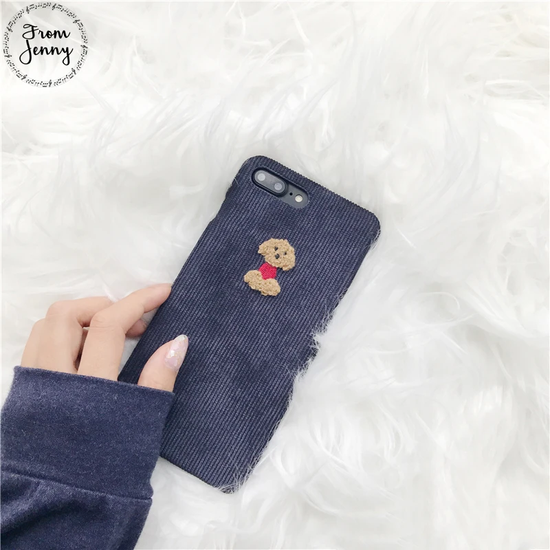 

From Jenny Winter Fabric Phone Case For iPhone 6 6S 7 8 Plus 6splus X Cute 3D Cartoon Soft Cloth Back Cover Free Shipping