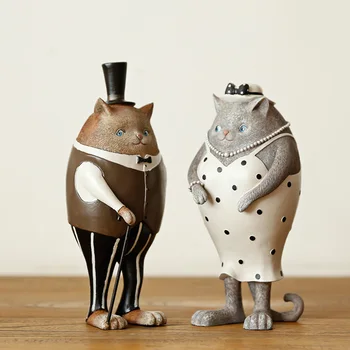 

Cat Model Figurine Animal Lifelike Model Statue Decoration Resin Craft Home Ornament Action Figuries Toy