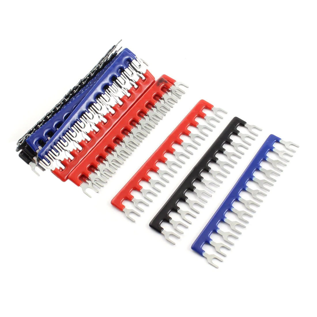 15 Pcs Fork Type 12 Postions Terminal Strip Jumper 400V 10Ain