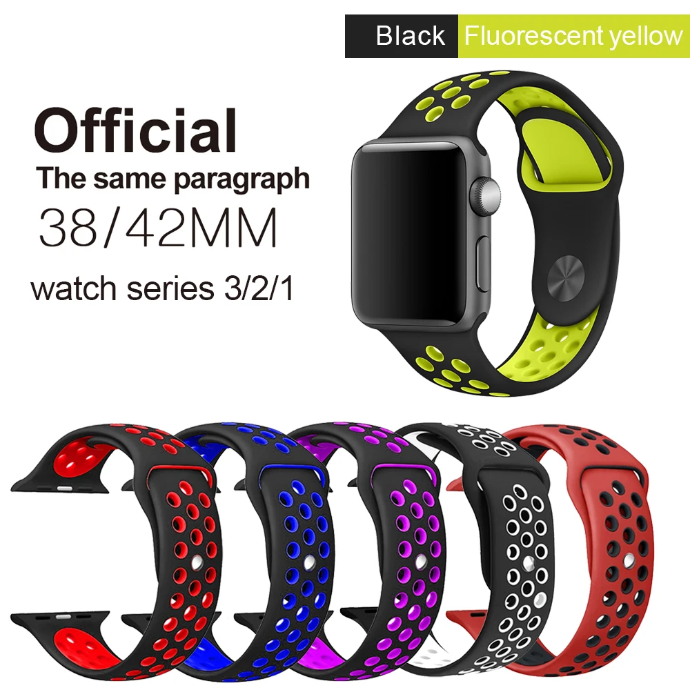 42mm 38mm S L size Silicone Sports Colorful wrist band for Apple Watch