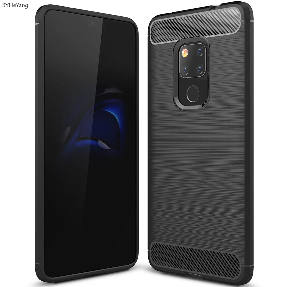 BYHeYang ТПУ мягкий чехол для Coque huawei Коврики 20 углеродного волокна силиконовые