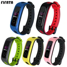 Fifata pulseira de silicone para huawei banda 4e/3e pulseira de relógio inteligente pulseira esportiva para huawei honor band 4 running versão